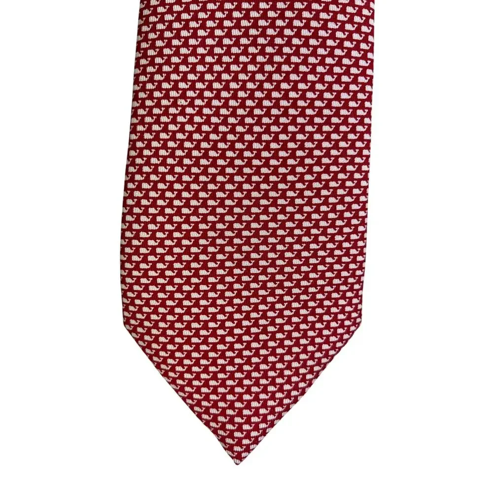 Vineyard Vines‎ Necktie Boys OS Red White Classic Preppy Whale Print